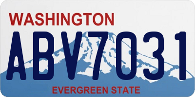 WA license plate ABV7031