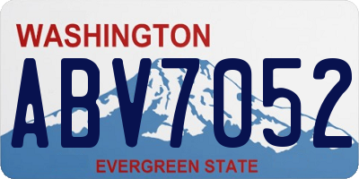 WA license plate ABV7052