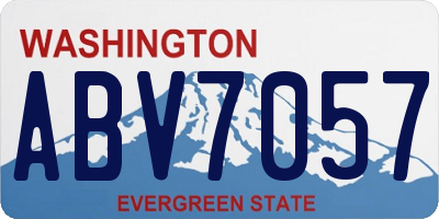 WA license plate ABV7057