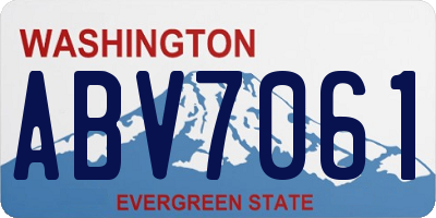 WA license plate ABV7061
