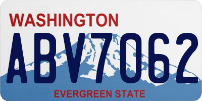 WA license plate ABV7062