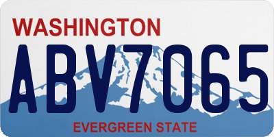 WA license plate ABV7065