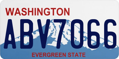 WA license plate ABV7066