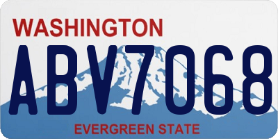 WA license plate ABV7068