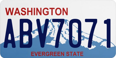 WA license plate ABV7071