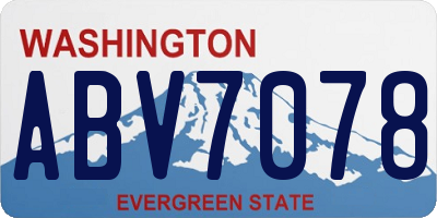WA license plate ABV7078