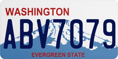 WA license plate ABV7079