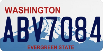 WA license plate ABV7084
