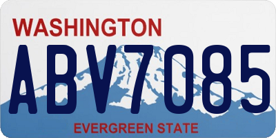 WA license plate ABV7085