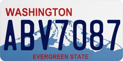 WA license plate ABV7087
