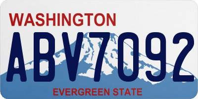 WA license plate ABV7092