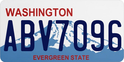 WA license plate ABV7096