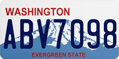 WA license plate ABV7098