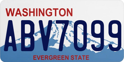 WA license plate ABV7099