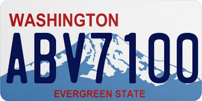 WA license plate ABV7100