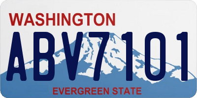 WA license plate ABV7101