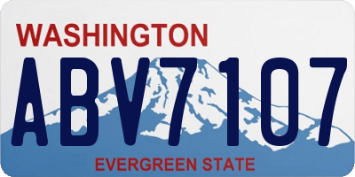 WA license plate ABV7107