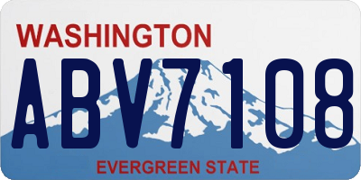 WA license plate ABV7108