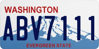 WA license plate ABV7111