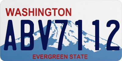 WA license plate ABV7112