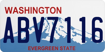 WA license plate ABV7116