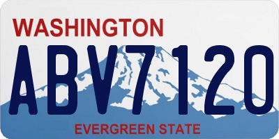 WA license plate ABV7120