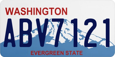 WA license plate ABV7121