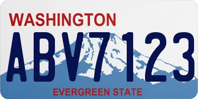 WA license plate ABV7123
