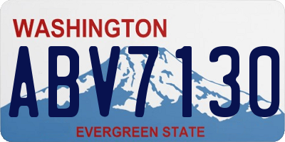 WA license plate ABV7130