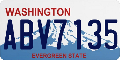 WA license plate ABV7135