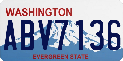 WA license plate ABV7136