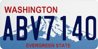 WA license plate ABV7140