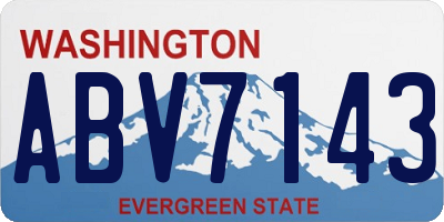 WA license plate ABV7143