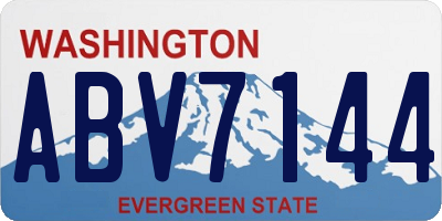 WA license plate ABV7144