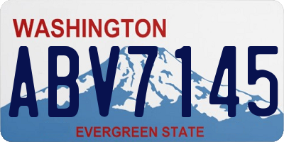 WA license plate ABV7145
