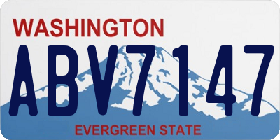 WA license plate ABV7147