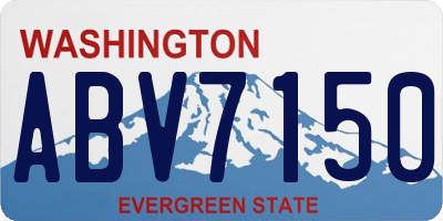 WA license plate ABV7150