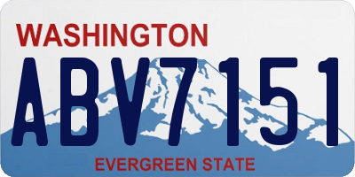 WA license plate ABV7151
