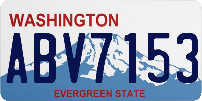 WA license plate ABV7153