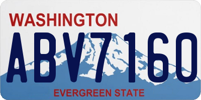 WA license plate ABV7160