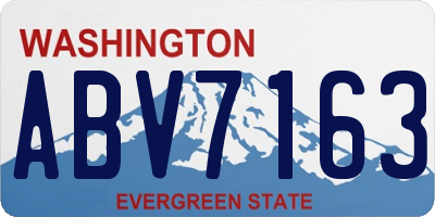 WA license plate ABV7163