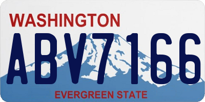 WA license plate ABV7166