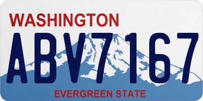 WA license plate ABV7167