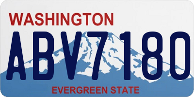 WA license plate ABV7180