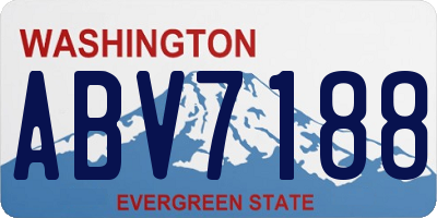 WA license plate ABV7188