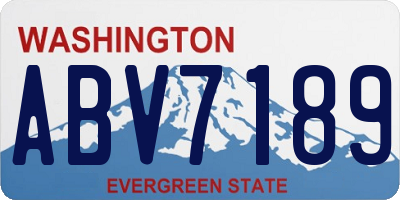 WA license plate ABV7189