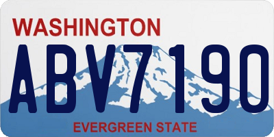 WA license plate ABV7190