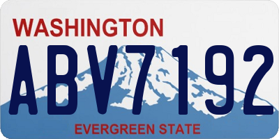 WA license plate ABV7192