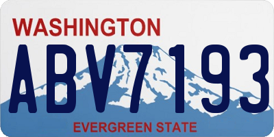 WA license plate ABV7193