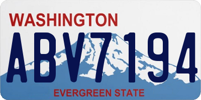WA license plate ABV7194